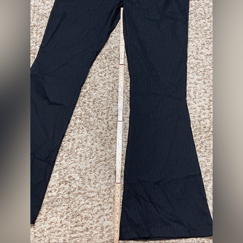 Urban Outfitters Black Pinstripe Bengaline Mid-rise Flare Pants Indie Retro NWT - Picture 12 of 13